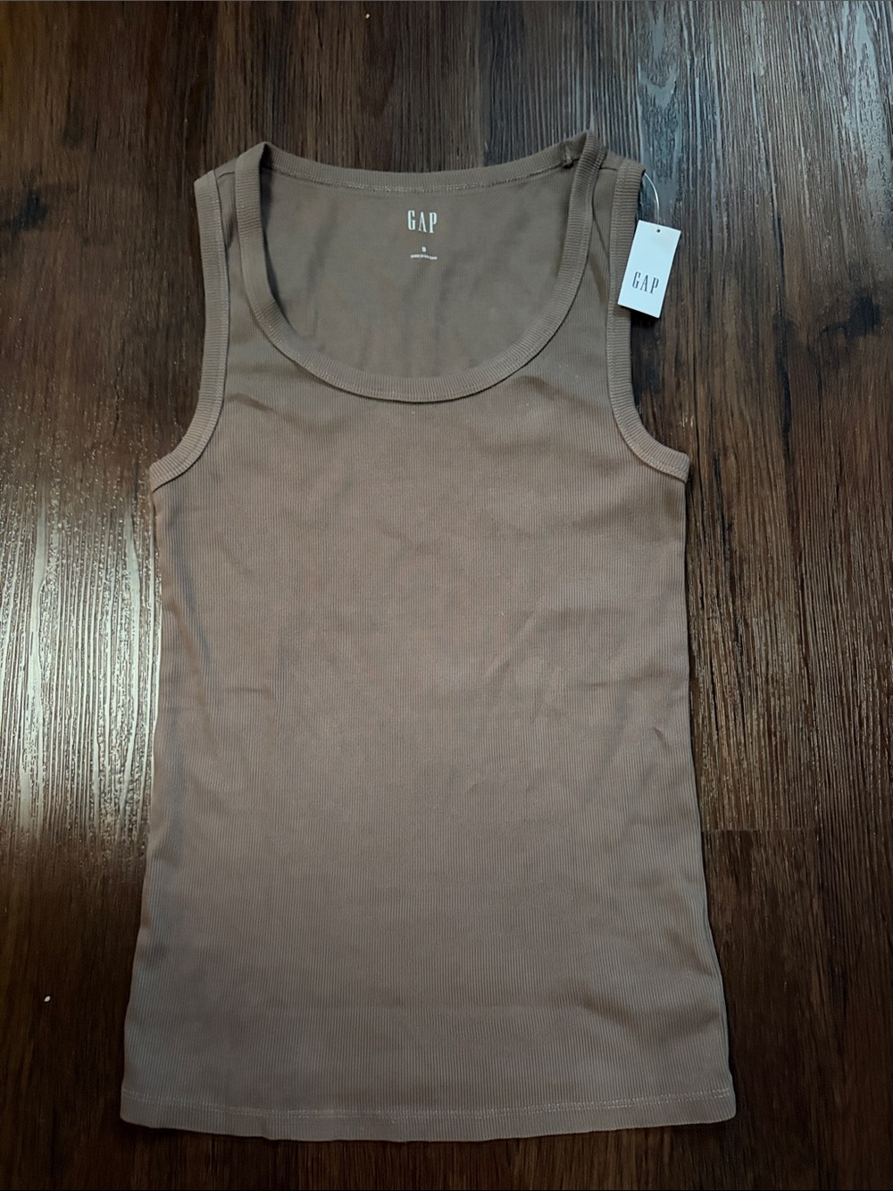GAP Ribbed Tank Top in Taupe Brown, brand new with tags women’s size S